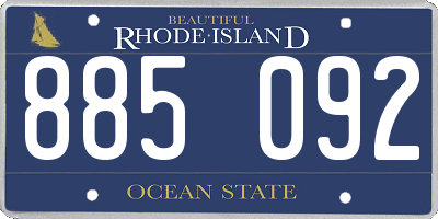RI license plate 885092