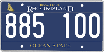 RI license plate 885100