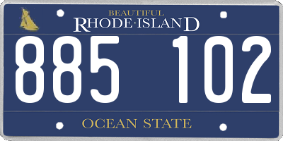 RI license plate 885102