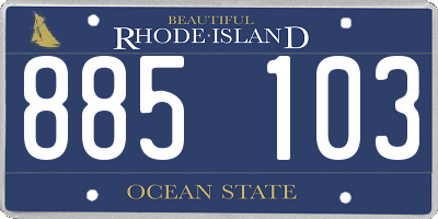 RI license plate 885103