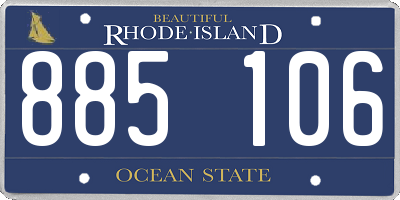 RI license plate 885106
