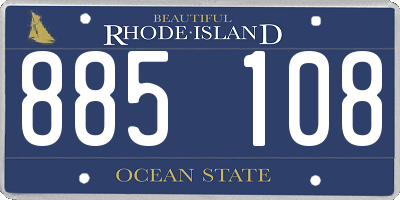 RI license plate 885108