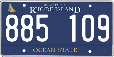 RI license plate 885109