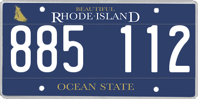 RI license plate 885112