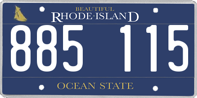 RI license plate 885115