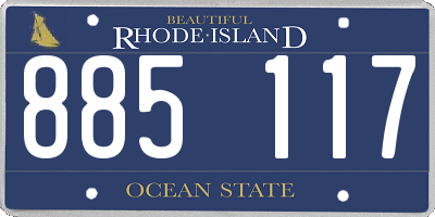 RI license plate 885117