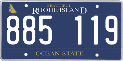 RI license plate 885119