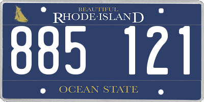 RI license plate 885121