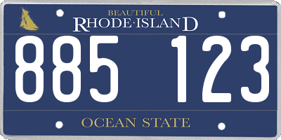 RI license plate 885123