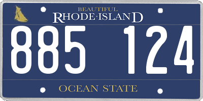 RI license plate 885124