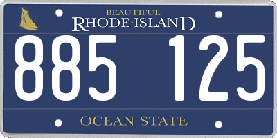 RI license plate 885125
