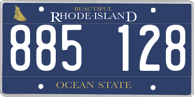 RI license plate 885128