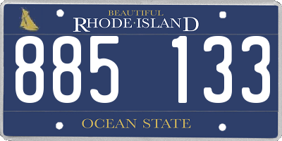 RI license plate 885133