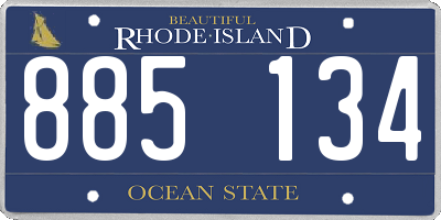 RI license plate 885134
