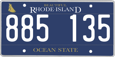 RI license plate 885135
