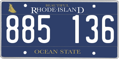 RI license plate 885136