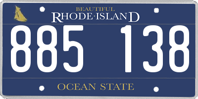 RI license plate 885138