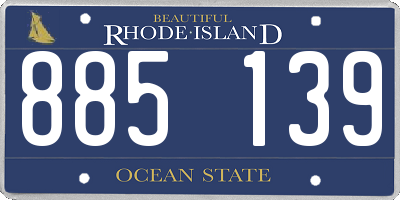RI license plate 885139