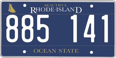 RI license plate 885141