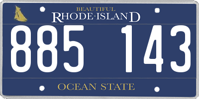 RI license plate 885143