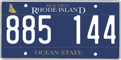 RI license plate 885144