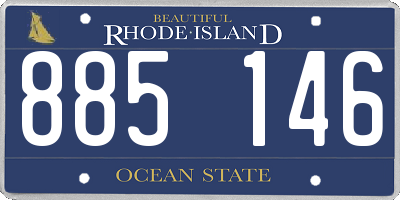 RI license plate 885146