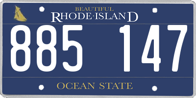 RI license plate 885147