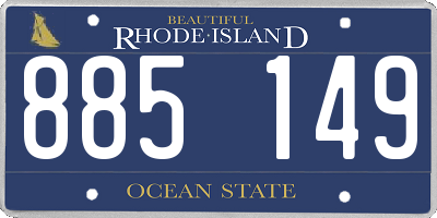RI license plate 885149