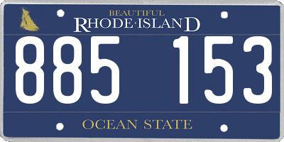 RI license plate 885153