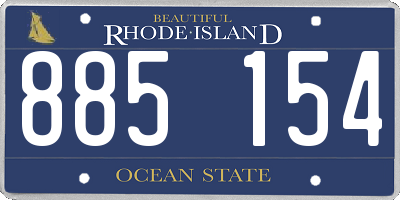 RI license plate 885154