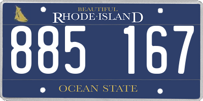 RI license plate 885167