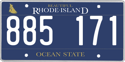 RI license plate 885171