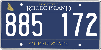 RI license plate 885172