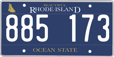 RI license plate 885173