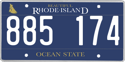 RI license plate 885174