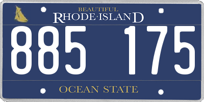 RI license plate 885175
