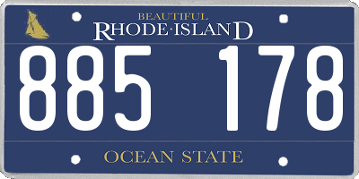 RI license plate 885178