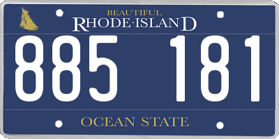 RI license plate 885181