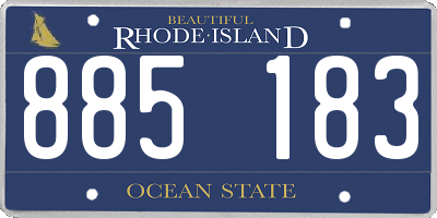 RI license plate 885183