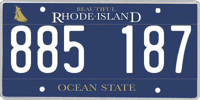 RI license plate 885187