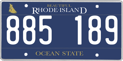 RI license plate 885189