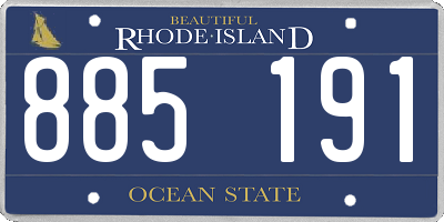RI license plate 885191