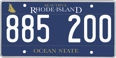 RI license plate 885200