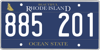 RI license plate 885201