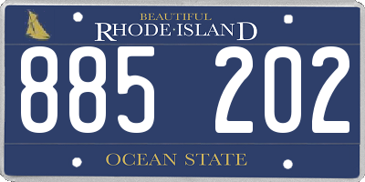 RI license plate 885202