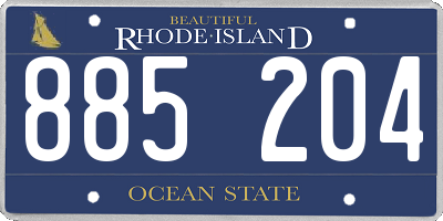 RI license plate 885204