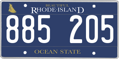 RI license plate 885205