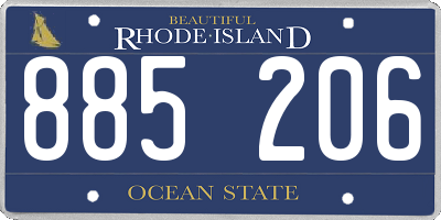 RI license plate 885206