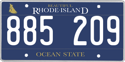 RI license plate 885209