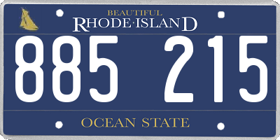 RI license plate 885215